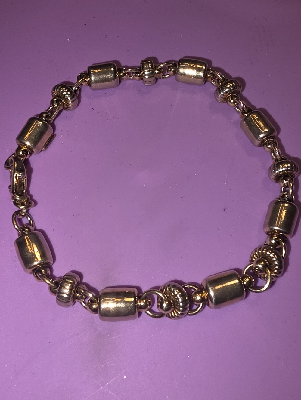 Taxco Sterling Silver Barrel Bead Bracelet